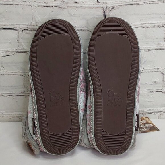 'MUK-LUKS' FOLD~OVER FUZZY SLIP-ON 'CINDER WOOD' SIDE BUTTON SLIPPERS - Picture 8 of 16